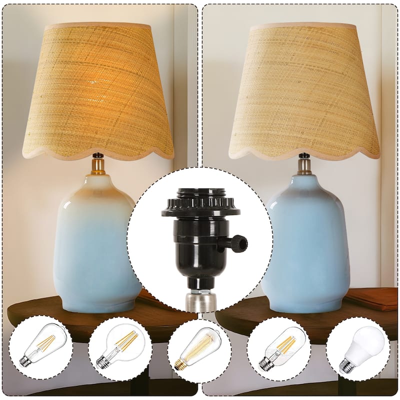 18.9" Ceramic LED Table Lamp, Living Room Lamps For End Tables