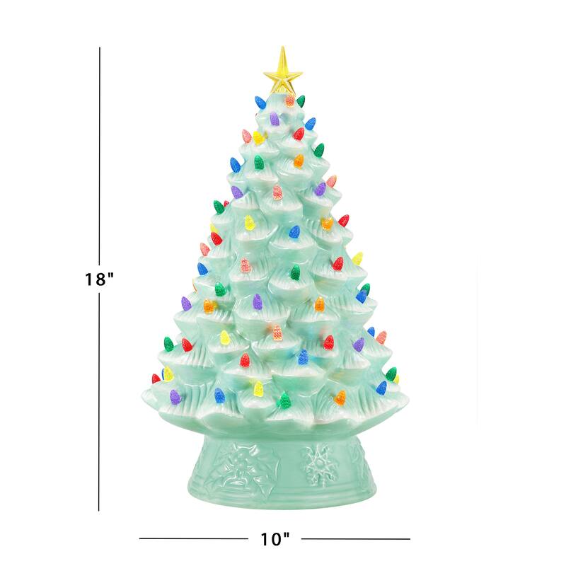 18" Nostalgic Ceramic Tree - Seafoam