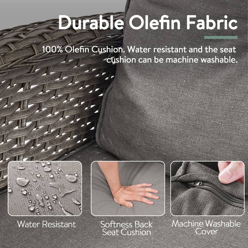 7 Pieces Rocker Chairs Sofa Coffee Table and Ottomans