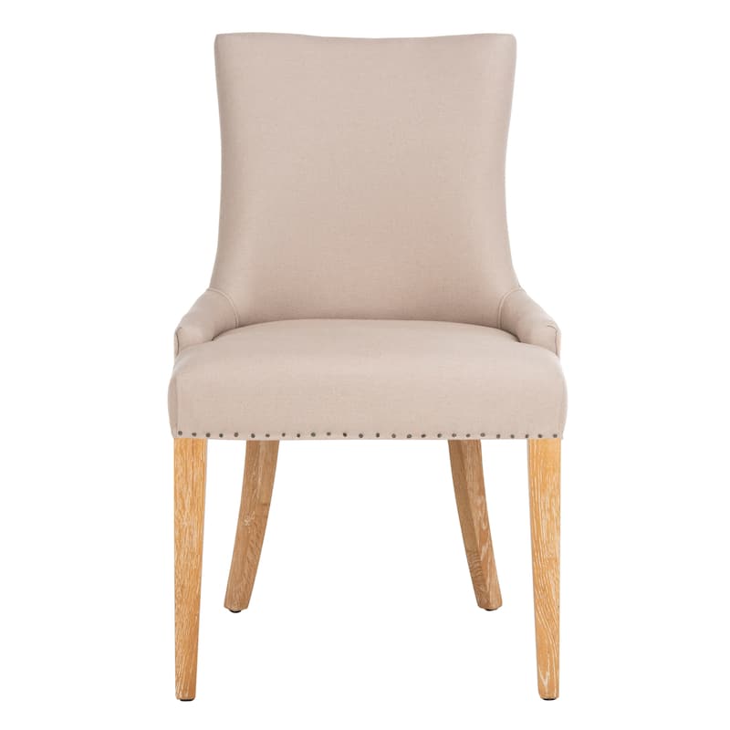 SAFAVIEH Brittney Beige Linen Dining Chair - 22" x 24.8" x 36.4" - 22"Wx25"Dx36"H