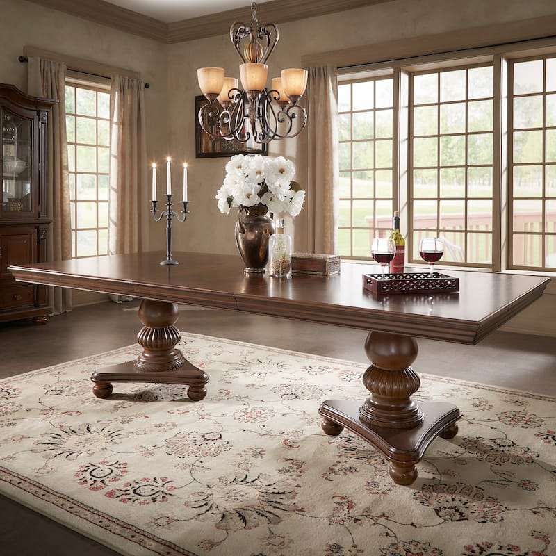 Constantinople Double Pedestal Dining Table with Extending Leaf by iNSPIRE Q Classic