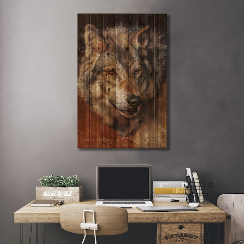 Here Comes Trouble Print On Wood by Mark McKenna - Multi-Color