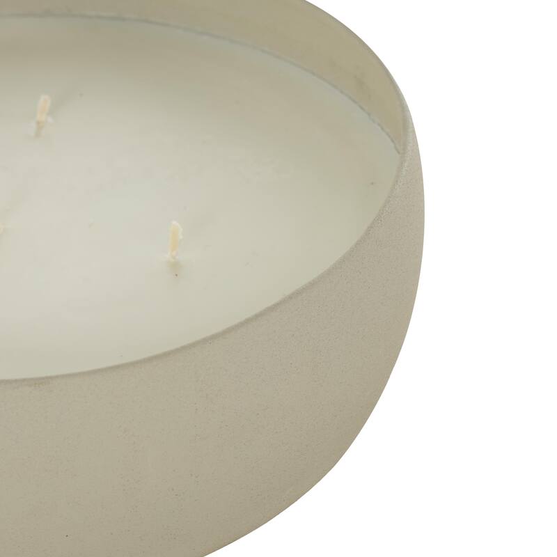 Metal Scented Textured 63oz 5 Wick Decorative Candle with White Wax - Beige, Black or Cream - Roche River Decor