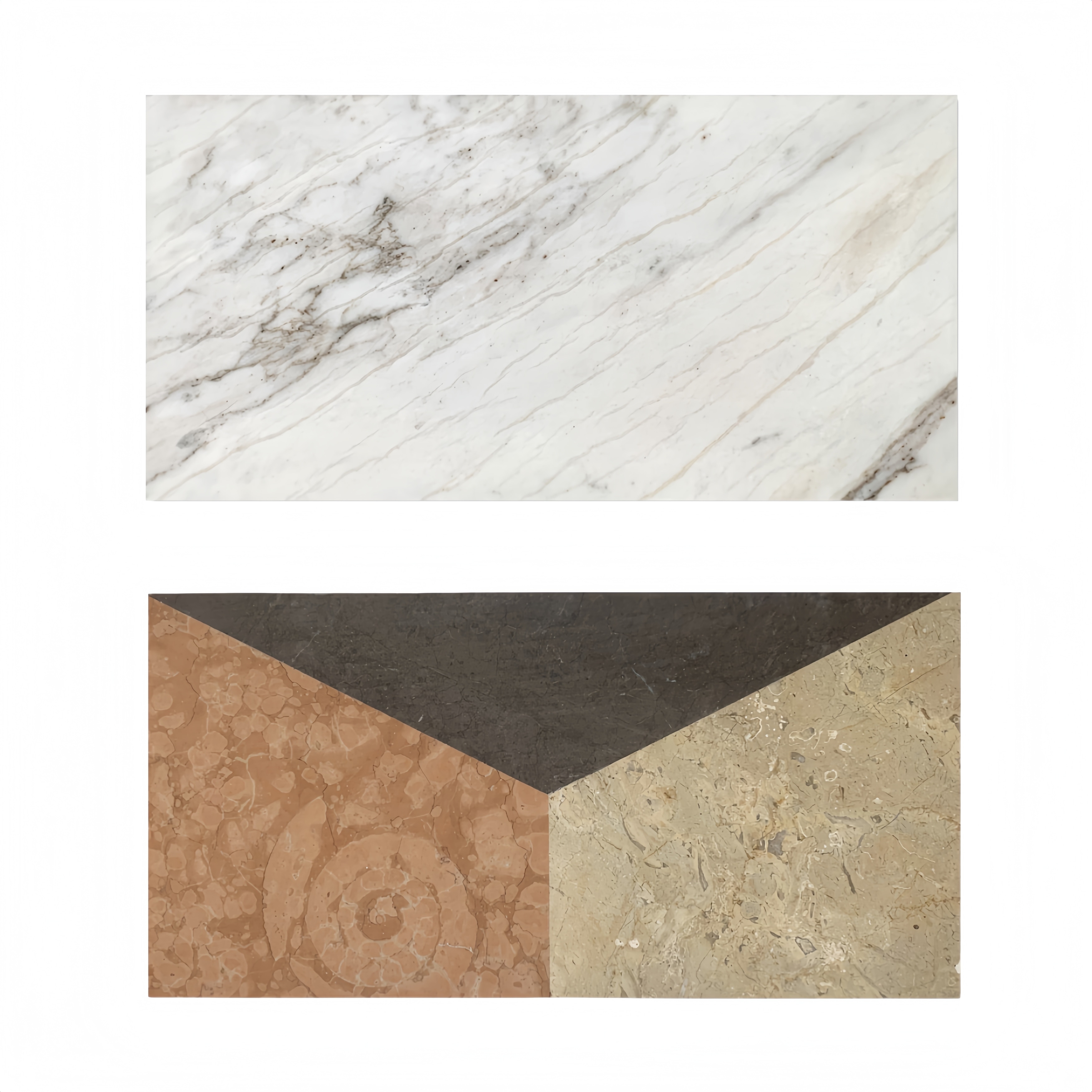 12"×24" Waterjet Natural Polished Marble Tile for Floor and Wall, 1 Box Each Pattern 2 PCS