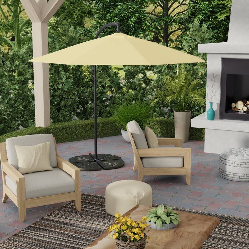 9.5' Octagon Offset Cantilever Patio Umbrella with Crank Opening