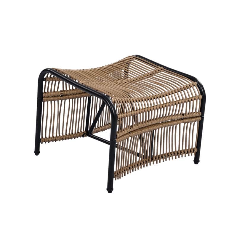 3-Piece Wicker Patio Set – Lounge Chair, Ottoman & Table with Cushions‌