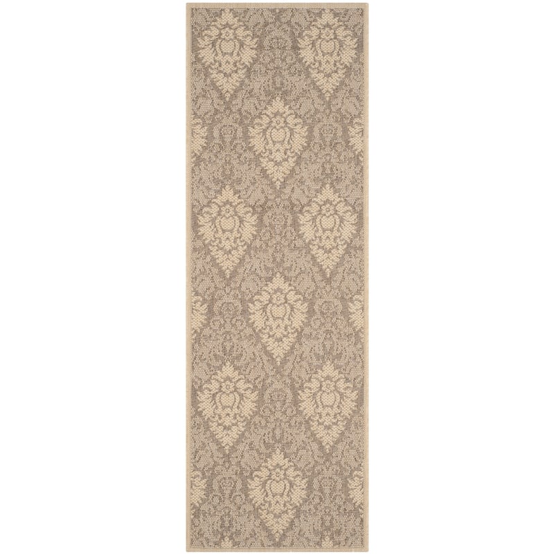 SAFAVIEH Courtyard Willene Boho Indoor/ Outdoor Waterproof Patio Backyard Rug - 2'3" x 6'7" Runner - Brown/Natural