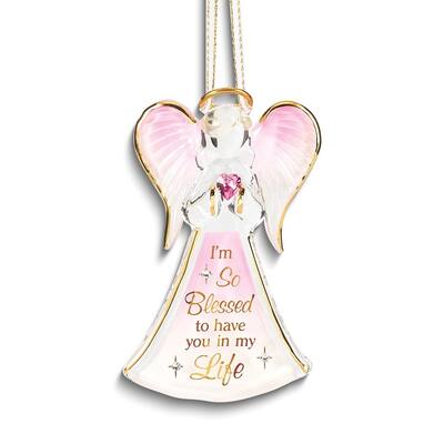 Curata IM So Blessed to Have You in My Life with Red Crystal Heart Ornament