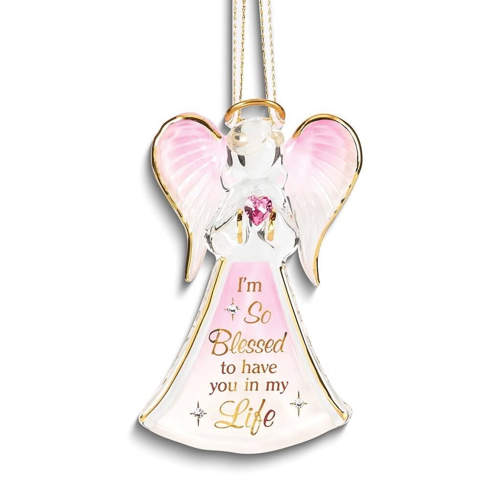 Curata IM So Blessed to Have You in My Life with Red Crystal Heart Ornament