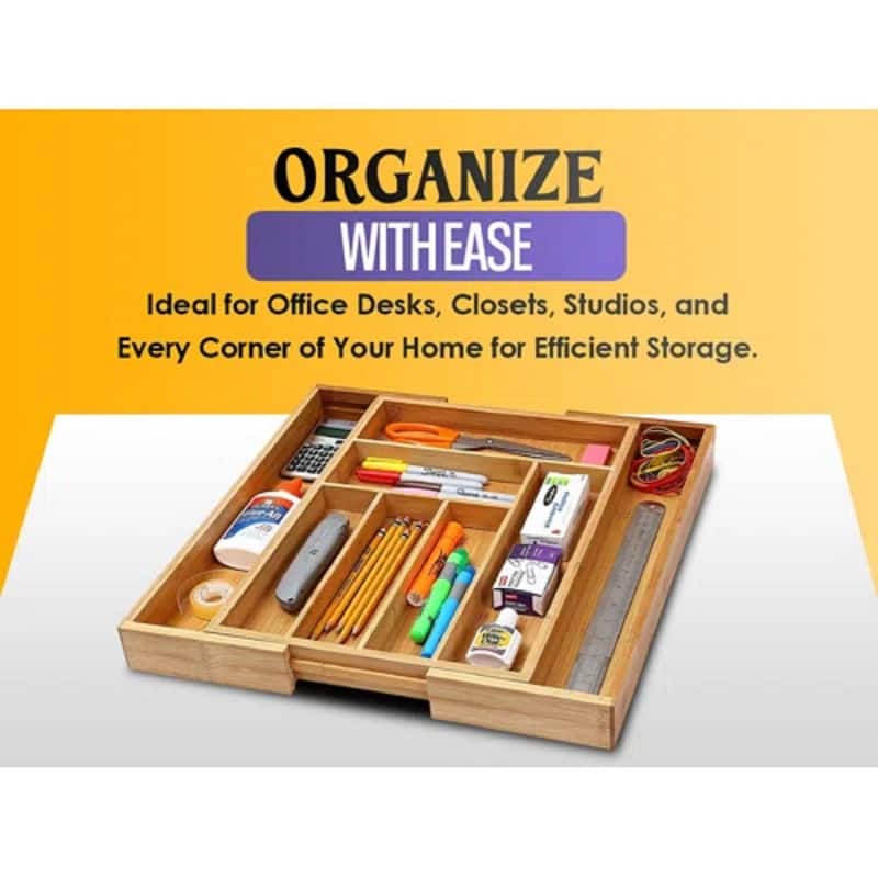 YBM HOME Bamboo Cutlery and Knives Tool Tray