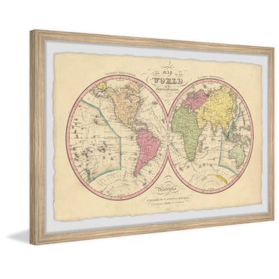 Vintage World Map Framed Print