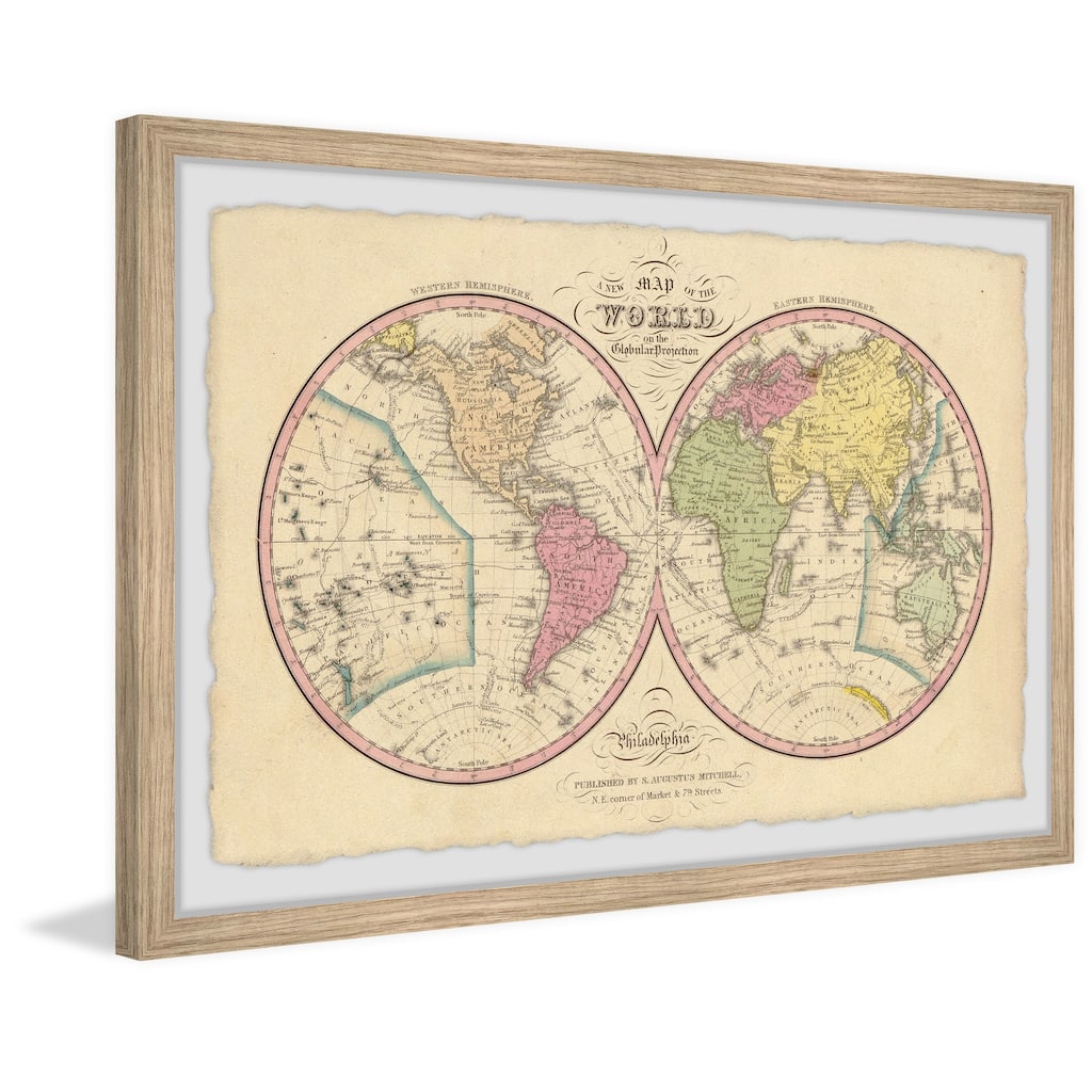 Vintage World Map Framed Print