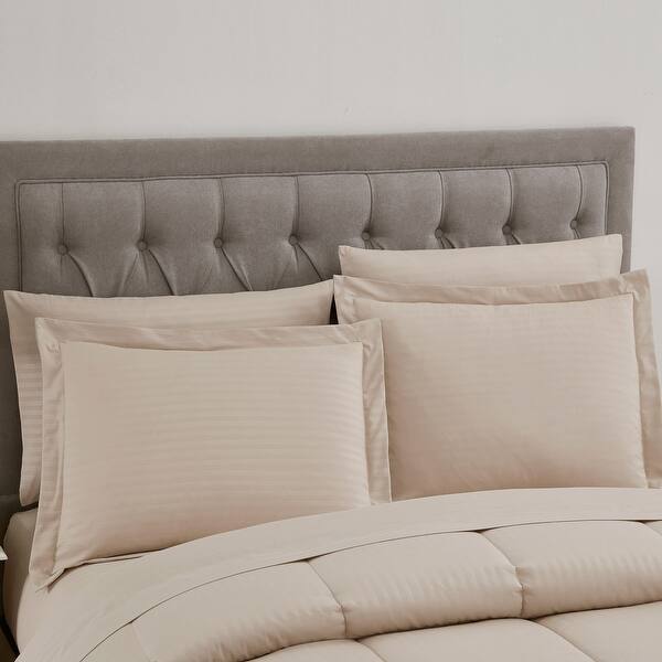 Soft Dobby 8-piece Striped Down Alternative Bed-in-a-Bag Set w/ Sheets