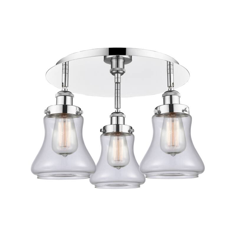 Innovations Lighting Bellmont - 3 Light 18" Flush Mount - Clear/Polished Chrome