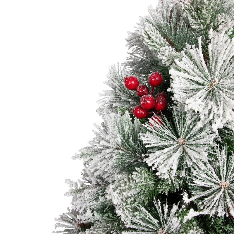 Real Touch™️ Full Heavily Flocked Whittaker Spruce Artificial Christmas Tree - 5' -Unlit - 5 Foot