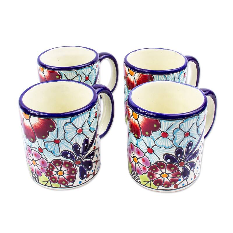 Novica Handmade Colors Of Mexico Ceramic Mugs (Set Of 4)