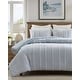 preview thumbnail 8 of 39, Harbor House Anslee Taupe 3 Piece 100% Cotton Yarn Dyed Duvet Cover Set with Overlap Closure Shams