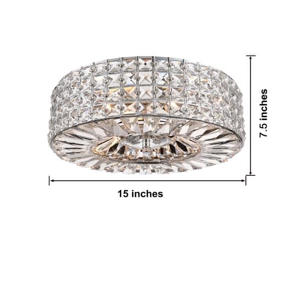 dimension image slide 0 of 2, Jojospring Jolie 4-light Crystal and Prism Round Flush Mount
