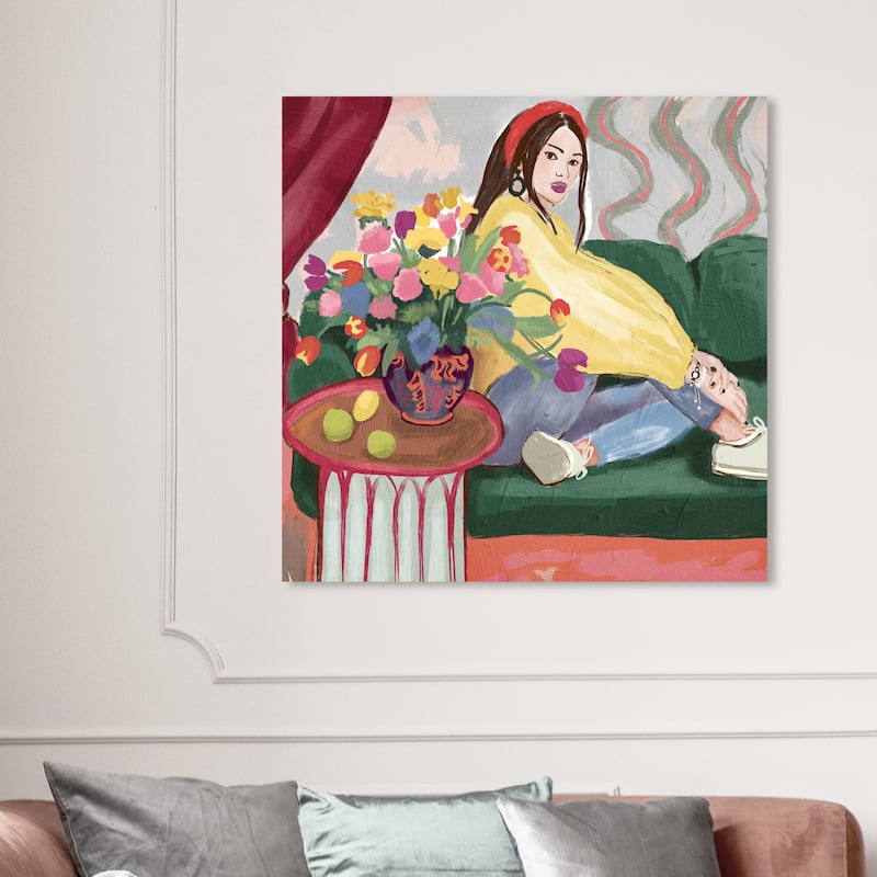 Wynwood Studio Fashion and Glam In my Living Room Yellow and Light Yellow Modern & Contemporary Wall Art Canvas Print - 40 x 40