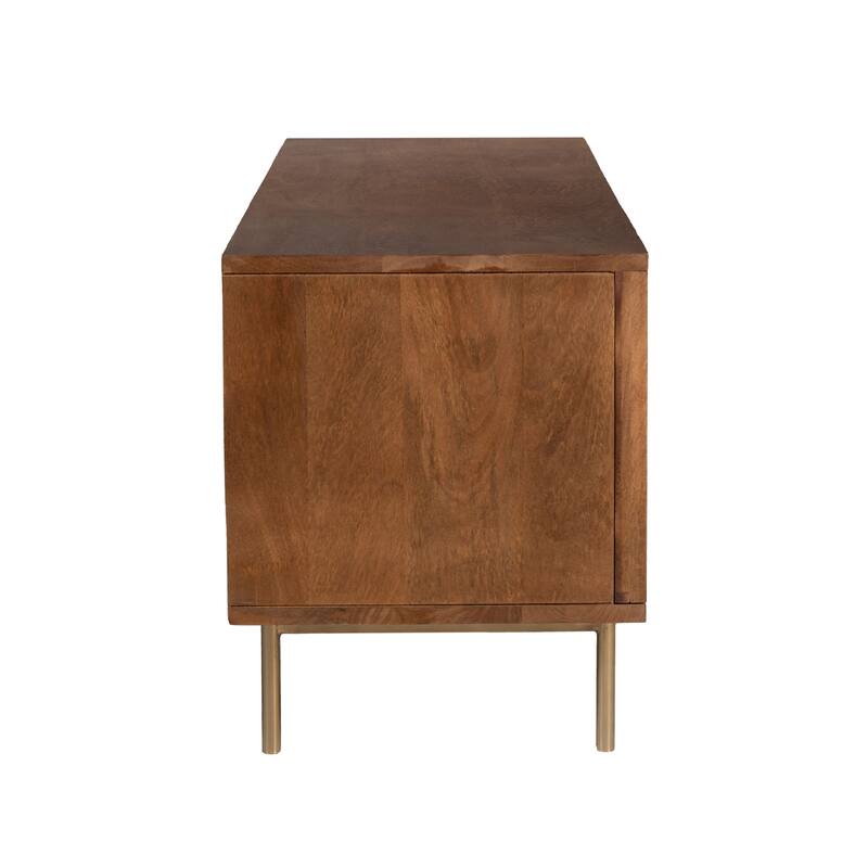 Curtis Solid Wood with Natural Woven Cane TV Stand