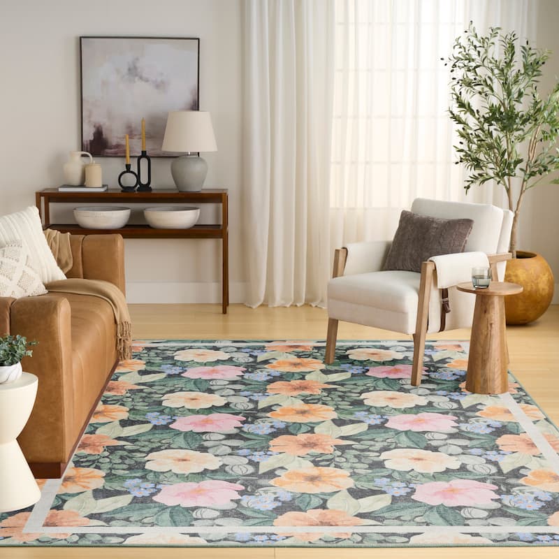 Nourison Botanical Washables Indoor only Floral Area Rug