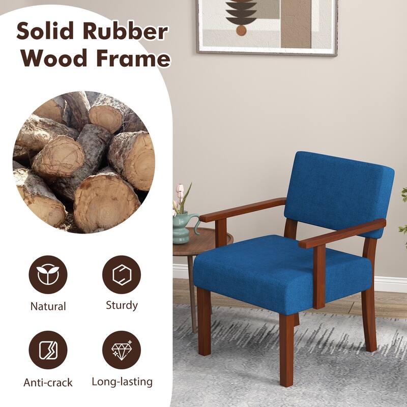 Costway 2PCS Linen Accent Chair Living Room Chair with Soft Padded - See Details