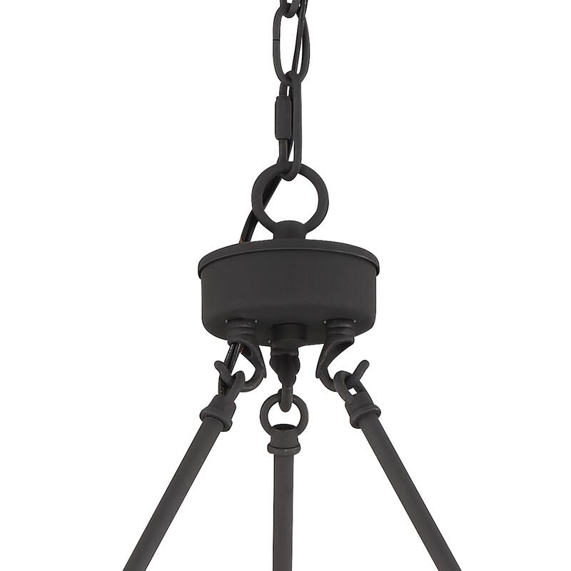 Modern Farmhouse Black Round Wagon Wheel Chandelier