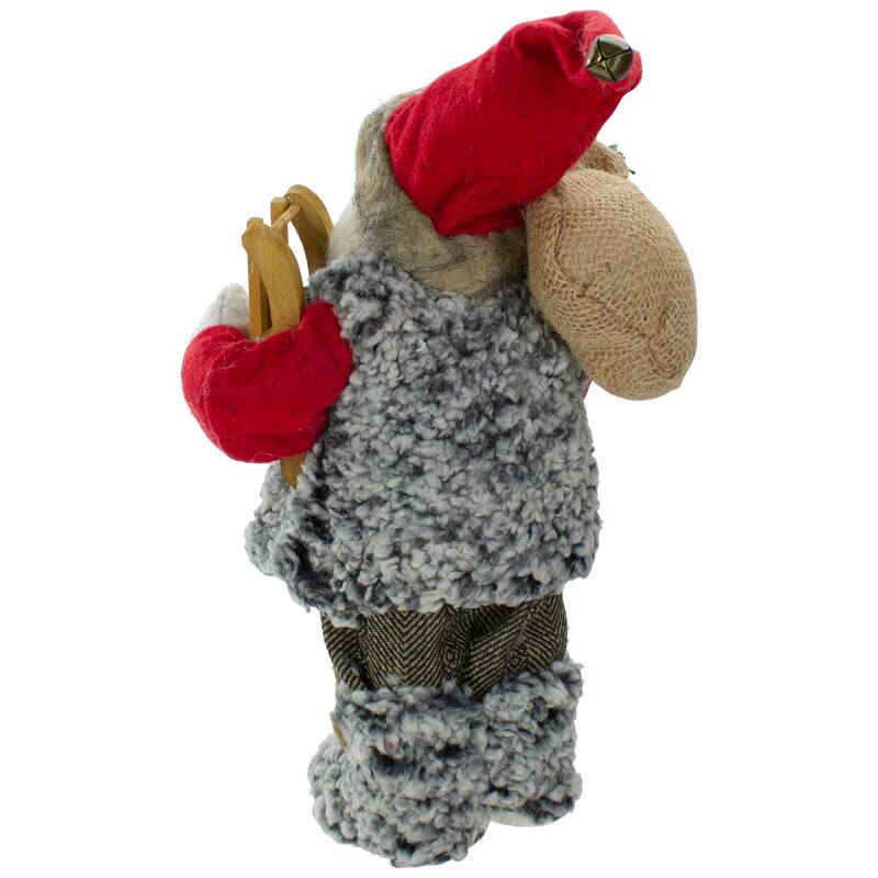 Santa Claus with Presents and Sled Standing Christmas Figure - 12"