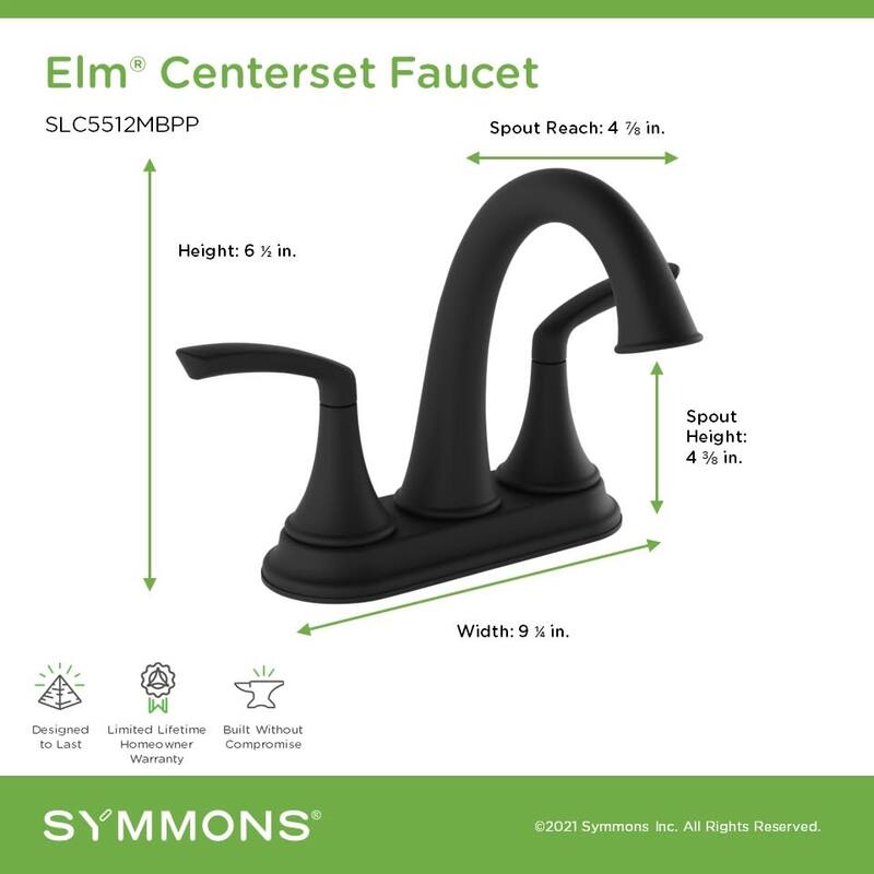 Symmons SLC5512PP Elm 1.0 GPM Centerset Bathroom Faucet with Push Pop
