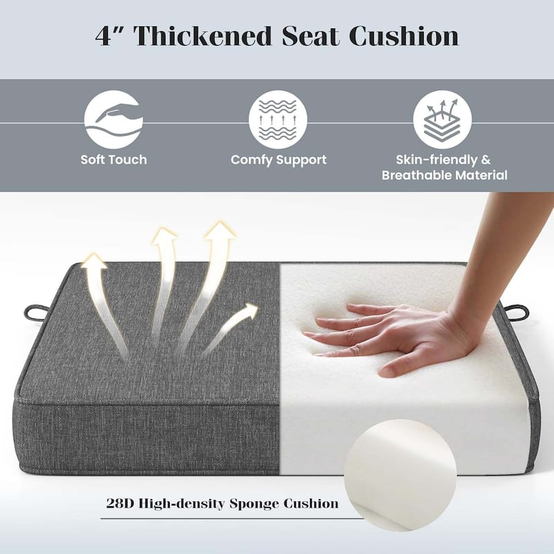 2/4/6/8 Pack Outdoor Chair Cushion Deep Seat &Backrest Pillow Set