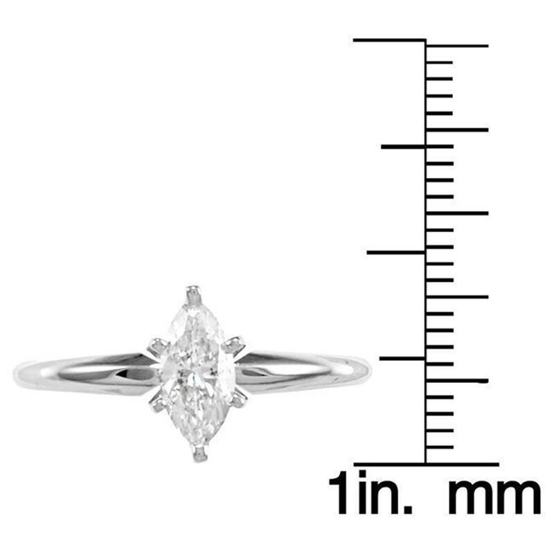 Auriya 14k Gold 1/2ctw Marquise-cut Solitaire Diamond Engagement Ring (I-J, I1-I2)