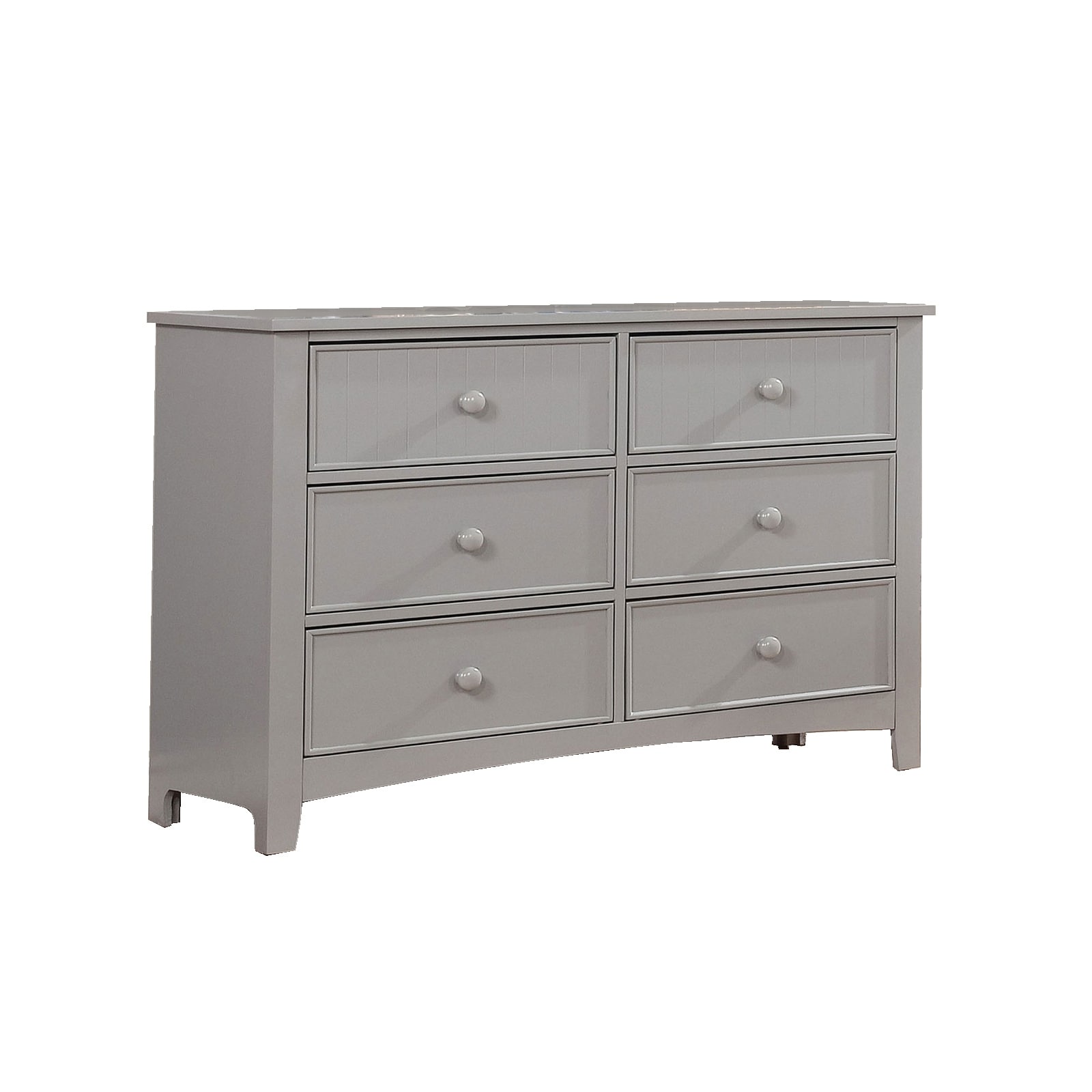 Transitional Styled Wooden Dresser with Storage Drawers, Gray