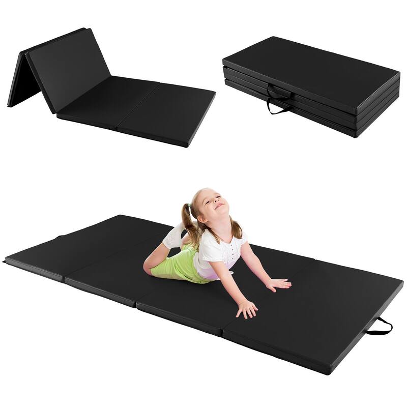 Gymax 8' x 4' x 2'' Folding Gymnastics Mat Tumbling Exercise PU