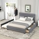 preview thumbnail 15 of 30, Modern and Timeless Queen Upholstered Platform Bed with Twin Size Trundle and Two Drawers,Sturdy Frame Grey