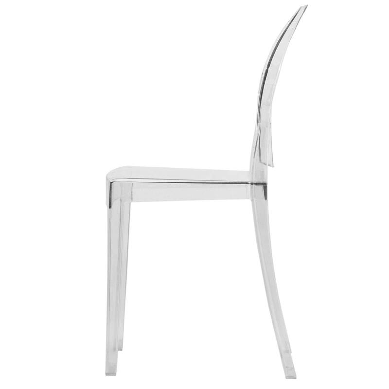 Acrylic Dining Chair Modern Transparent Stackable Side Chair No Asseembly