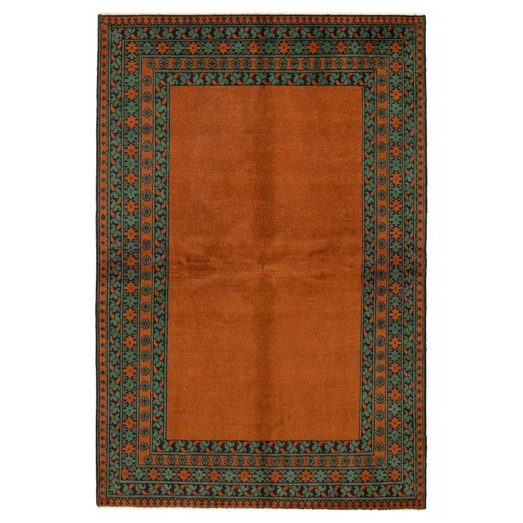 ECARPETGALLERY Hand-knotted Uzbek Kargahi Brown Wool Rug - 5'2 x 7'11