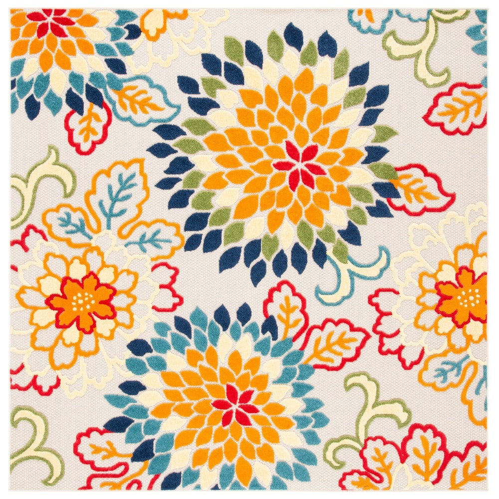 SAFAVIEH Cabana Ortrun Indoor/ Outdoor Waterproof Patio Floral Rug