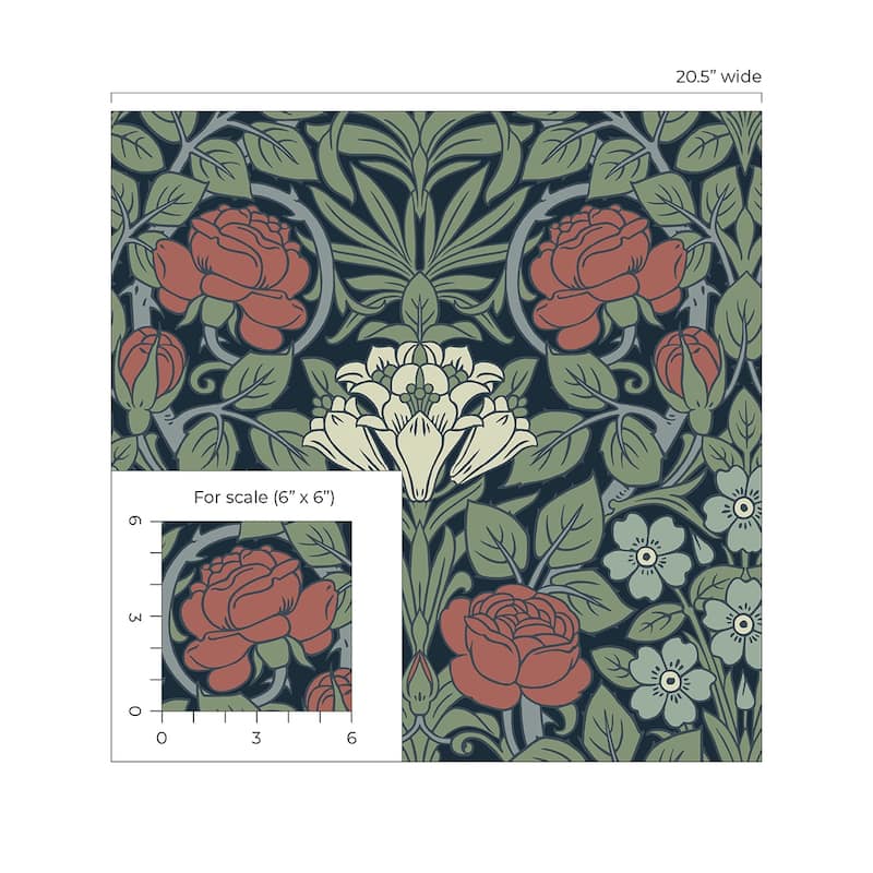 NextWall Vintage Rose Peel and Stick Wallpaper
