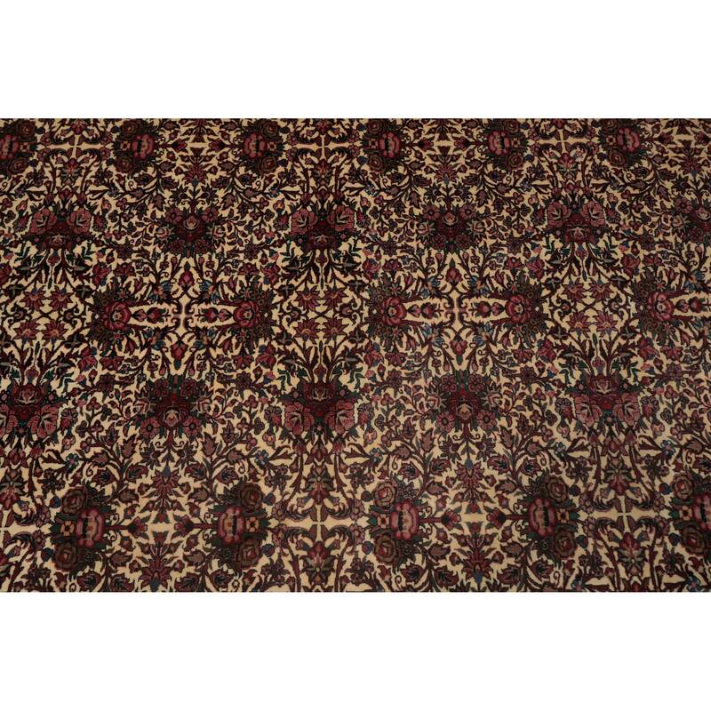 Hand Knotted Oriental 100% Wool Carpet Traditional All-Over Beige & Ivories Bidjar Area Rug - 13' 5'' X 9' 10''