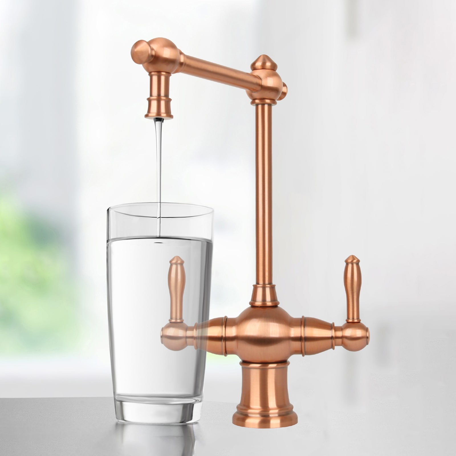 Copper Kitchen Water Filter Faucet in Non-Air Gap for Cold and Hot Water - 4.9"x 10.3"