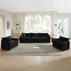 preview thumbnail 47 of 162, Cloud Chenille Upholstered Modular Sectional Sofa with DIY Combination Design Black 3-Seater Sofa+Accent Chairs*2
