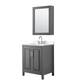 Option Dark Gray, Chrome Trim, White Quartz Top