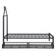 preview thumbnail 76 of 75, Metal Platform Bed with 2 Drawers, Bedroom Kids Bed Frame with House-Shaped Headboard Design and Support Slats, Easy Assembly