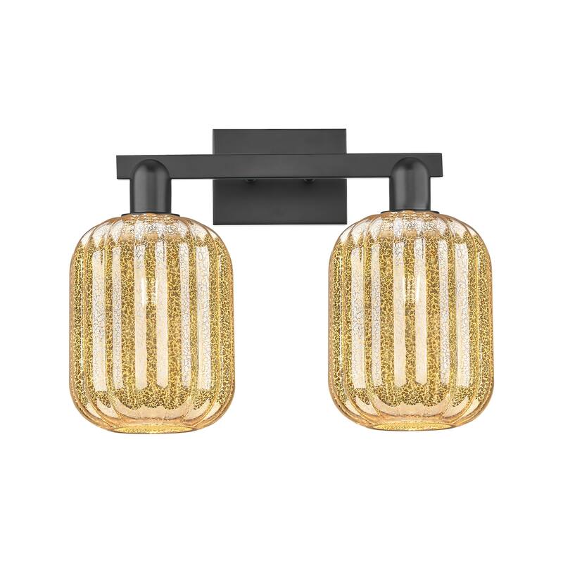 Innovations Lighting 716-2W-14-16 Preston Vanity Preston 2 Light 16" - Matte Black / Mercury