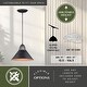 preview thumbnail 4 of 9, Outland 1-light Black/Goldtone Outdoor Barn Dome Pendant - 10-in W x 7.5-in H x 10-in D