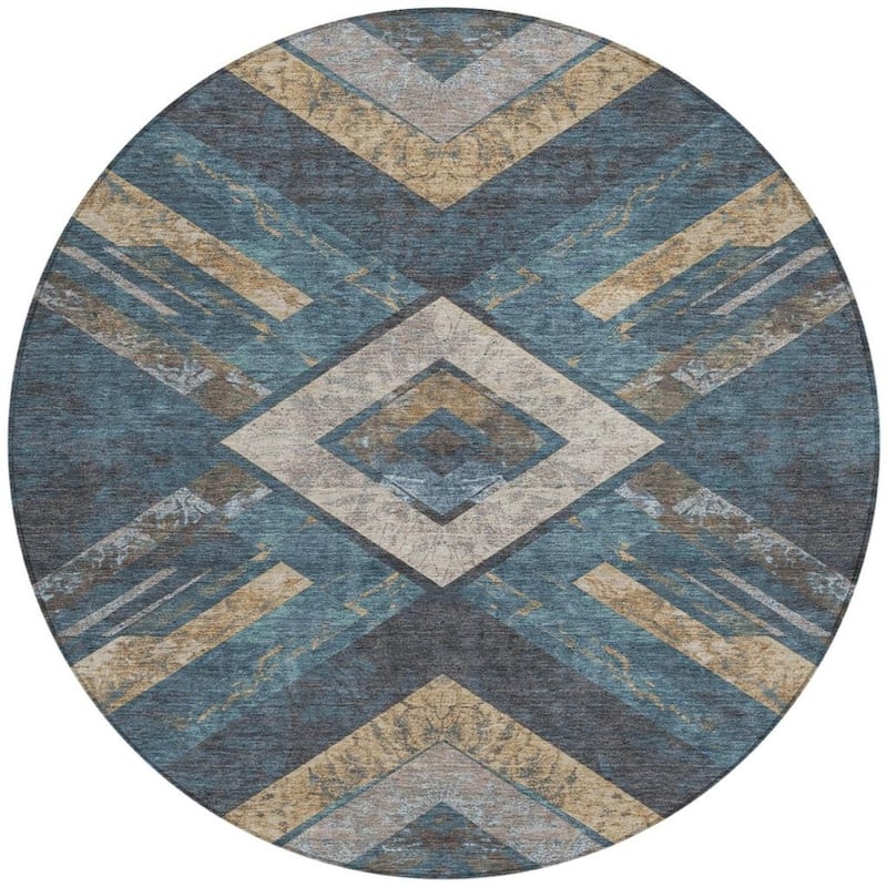 HomeRoots Geometric Transitional Rectangle Outdoor Rug