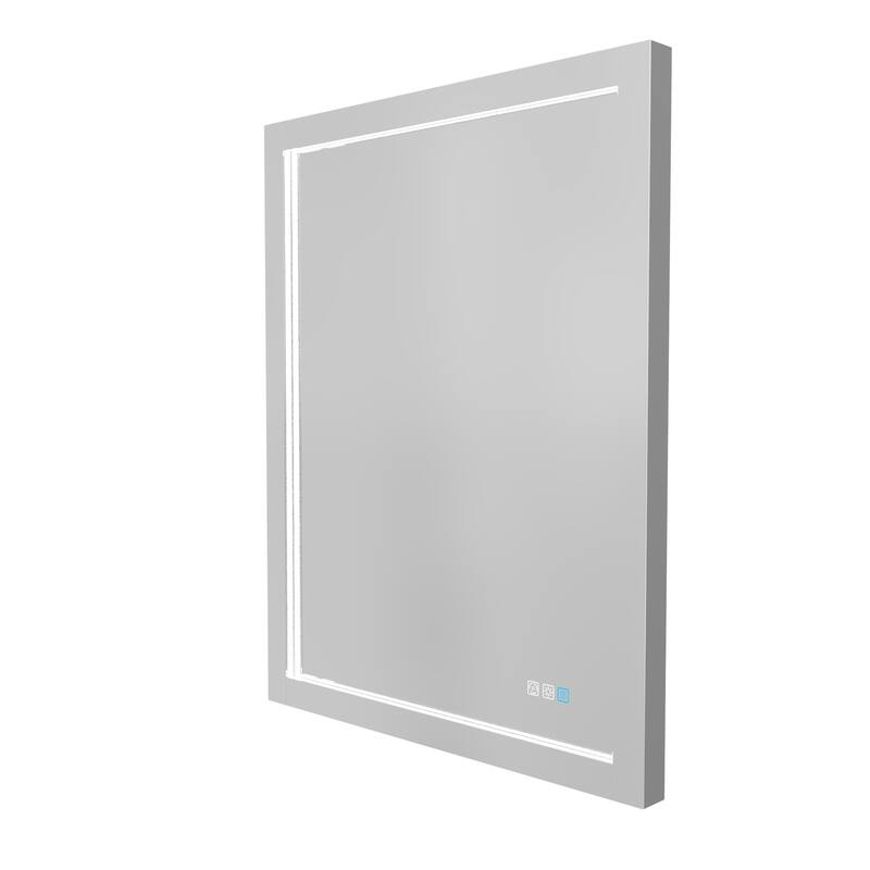 ExBrite LED Lighted Bathroom Mirror with Defog and Stepless Dimming - 28" x 36"