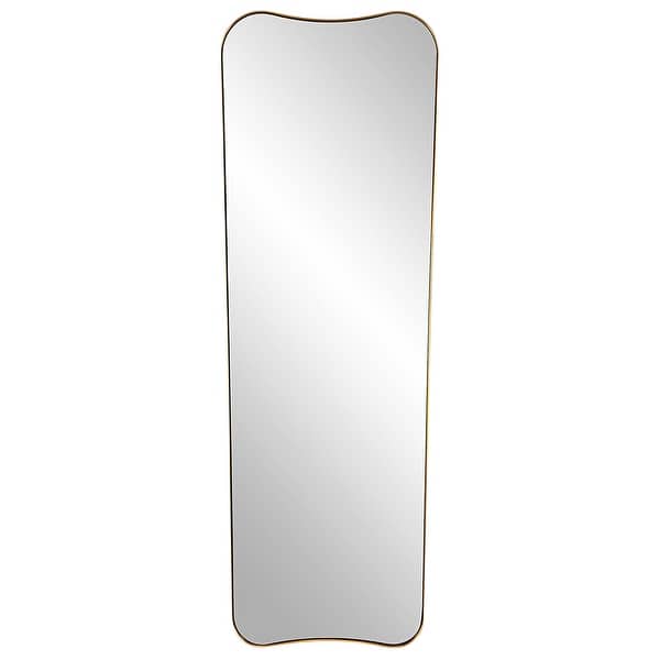 slide 2 of 7, Uttermost Belvoir Large Antique Brass Mirror - 26"W x 76"H x 1.125"D