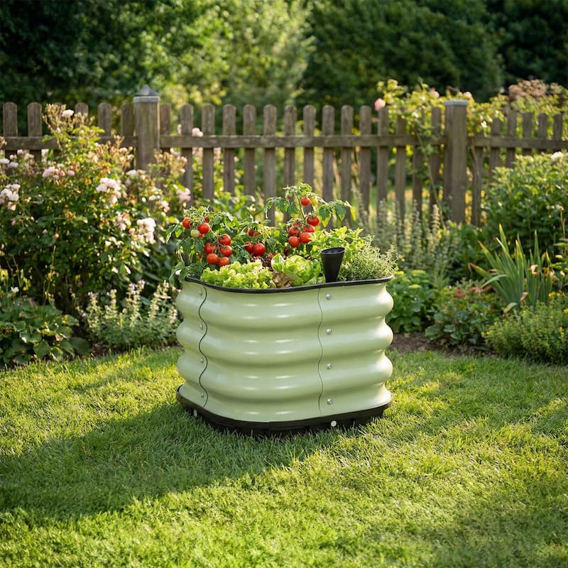 Aoodor Galvanized Self-Watering Planter Box