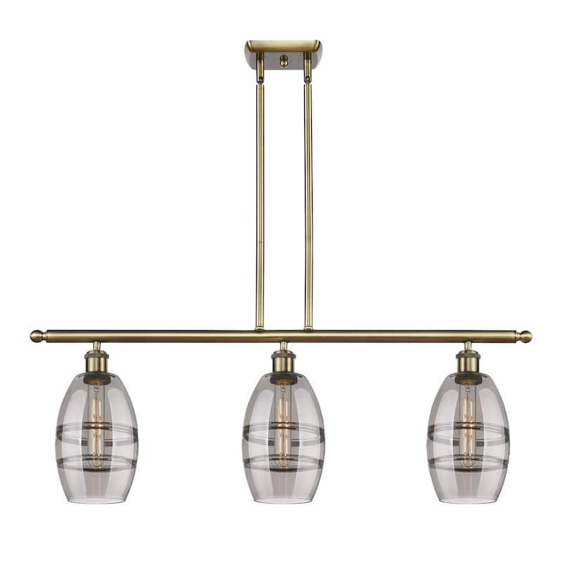 Innovations Lighting 516-3I-9-36 Vaz Linear Vaz 3 Light 36" Wide - Antique Brass / Smoked